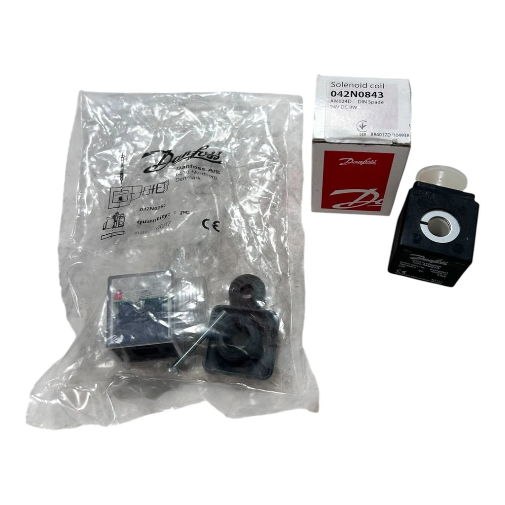 Solenoid Coil 24V 9W w/ Cable Socket Plug for Danfoss 042N0843