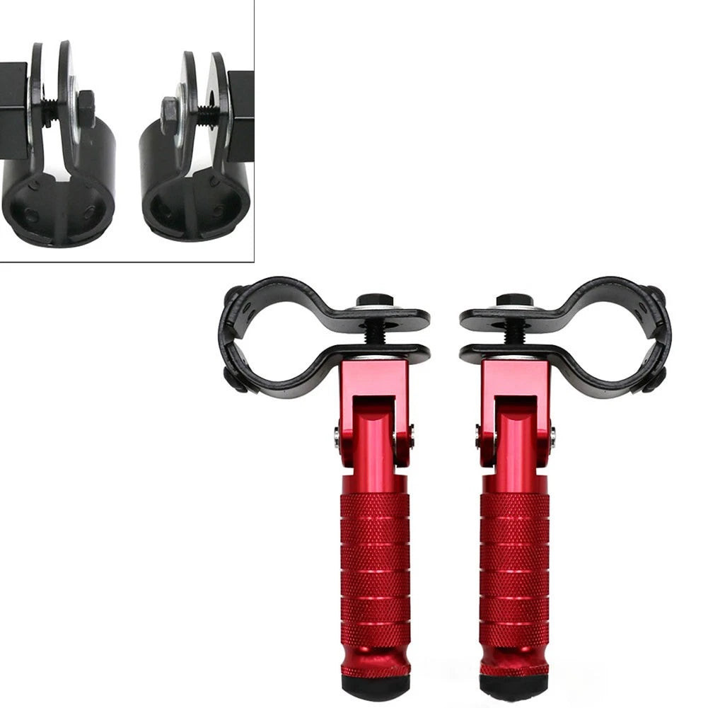 Folding Rearsets Footrest Foot Pegs for Motorcycle Bicycle (Red)