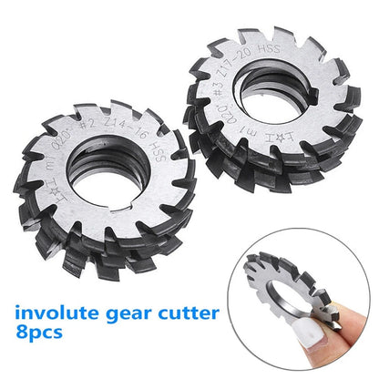 8-Piece HSS Involute Gear Cutters for Automotive Applications
