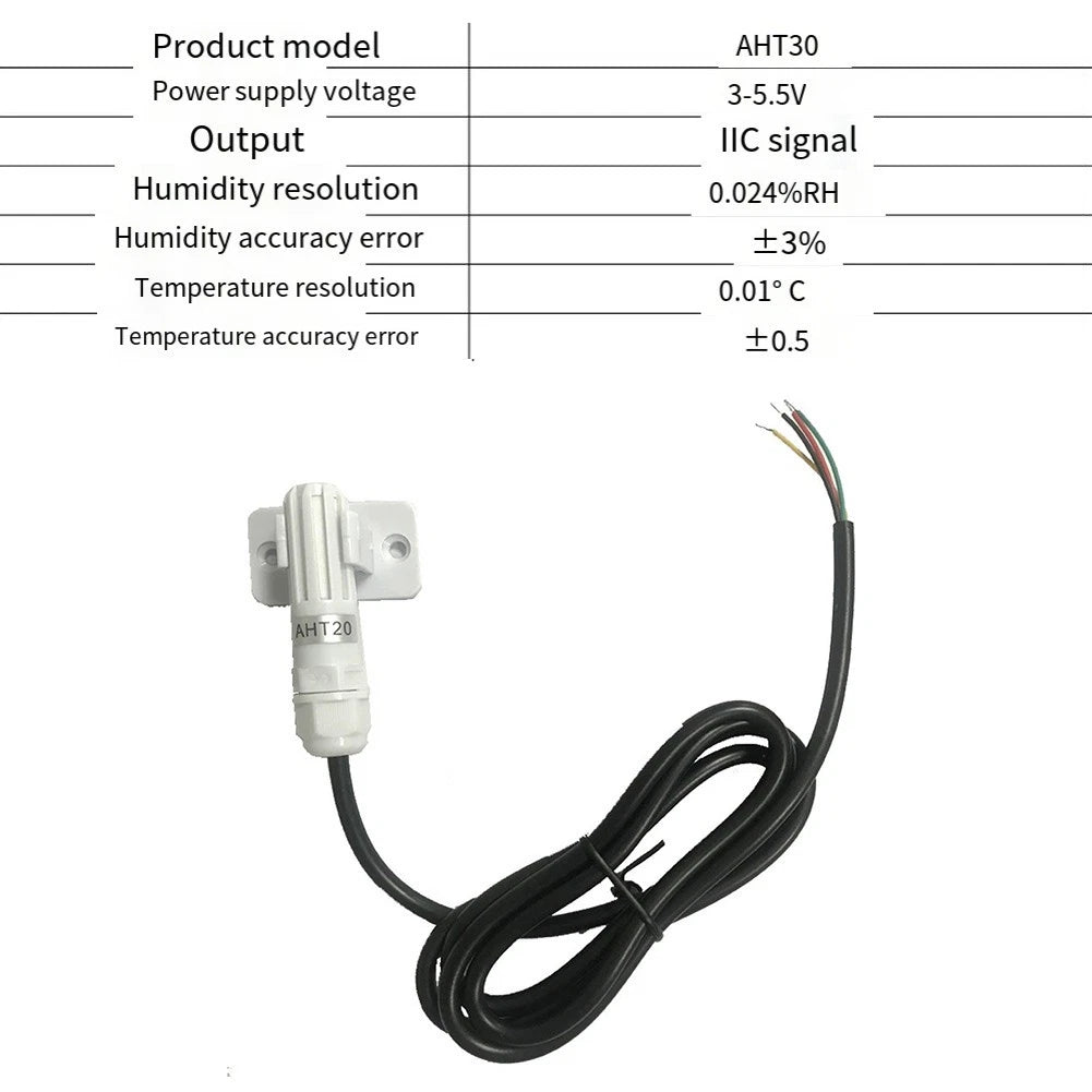 AHT30 Temperature Humidity Sensor Module with Wire Probe Options