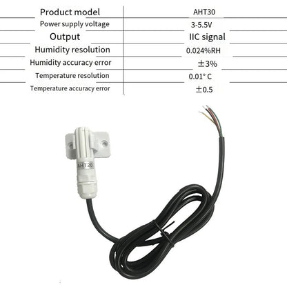 AHT30 Temperature Humidity Sensor Module with Wire Probe Options