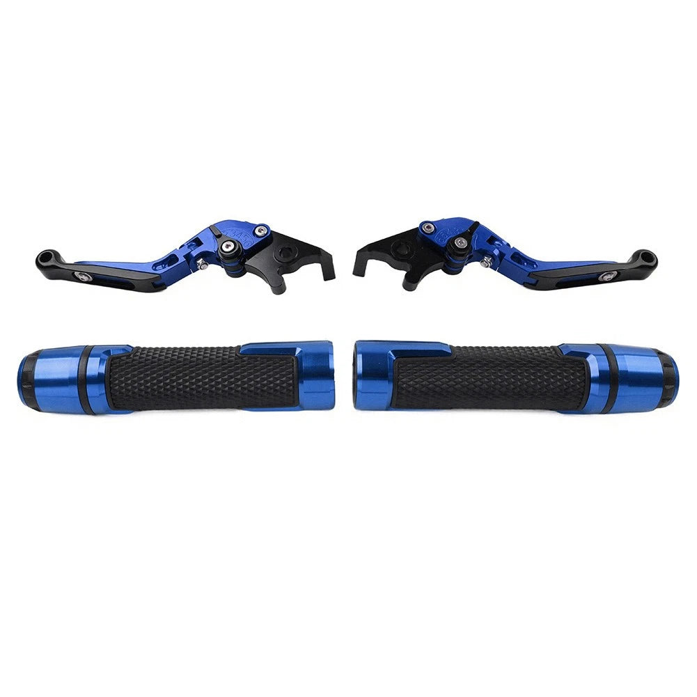 Folding Extendable Brake Clutch Levers for Suzuki DL1000 (2002–2023) - Blue