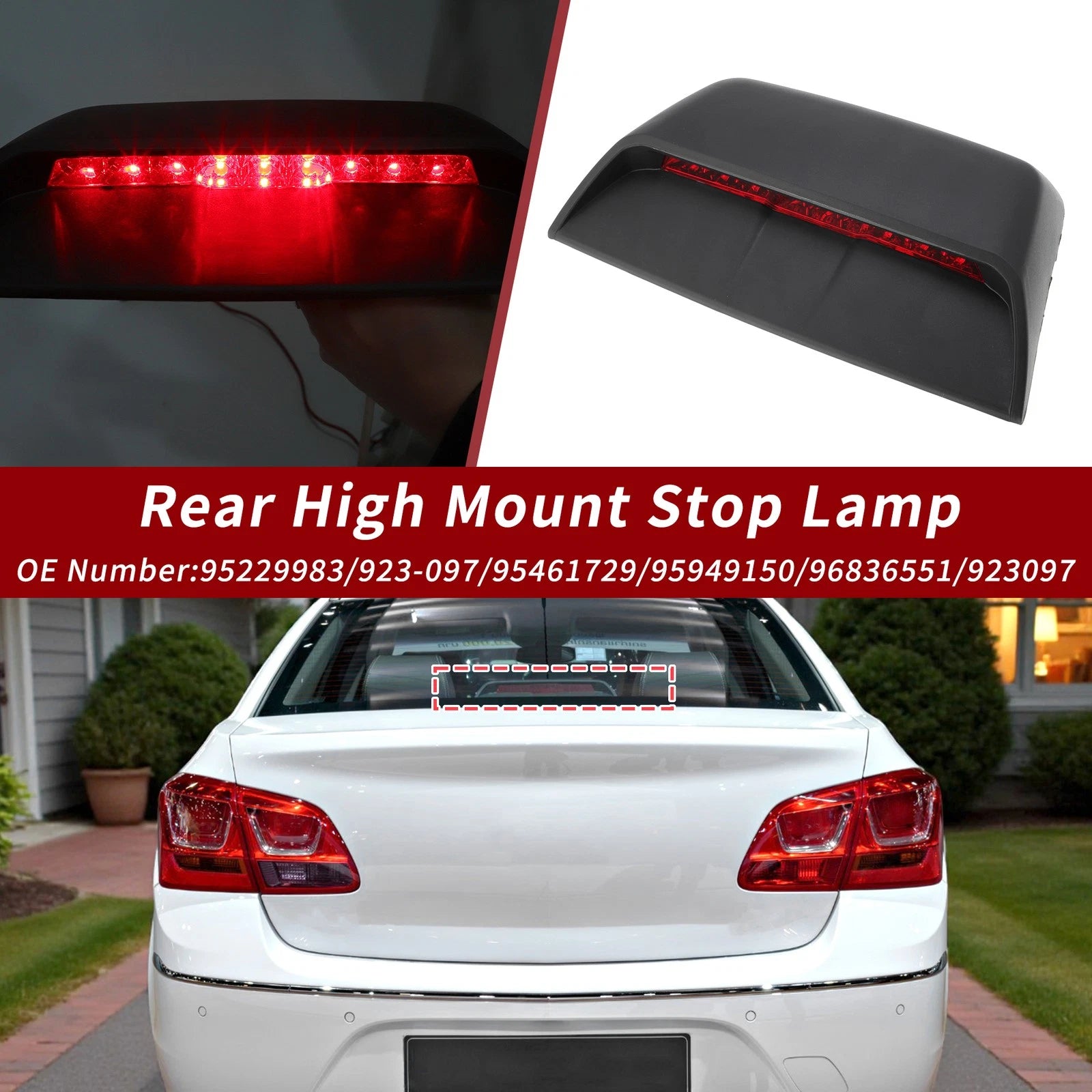 High Mounted LED Third Brake Light Replacement for Chevrolet Cruze (2011–2016)