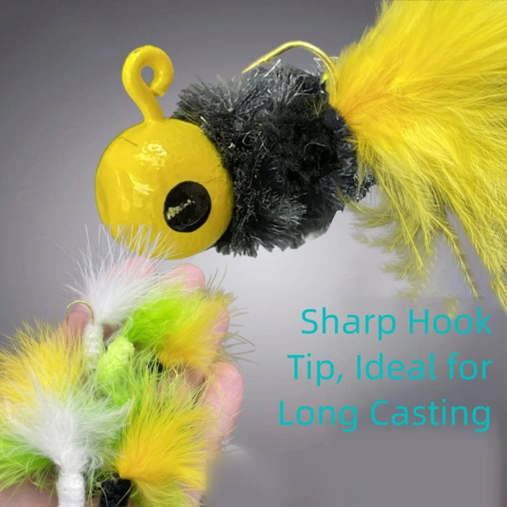 Fishing Lure Set with Feather Jig Head Hooks for Universal Use