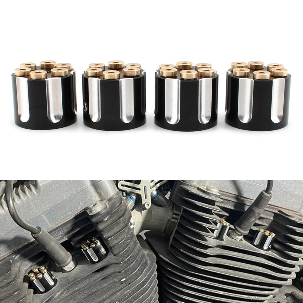4Pcs Spark Plug Screw Nut Head Bolt Cap for Harley Twin Cam