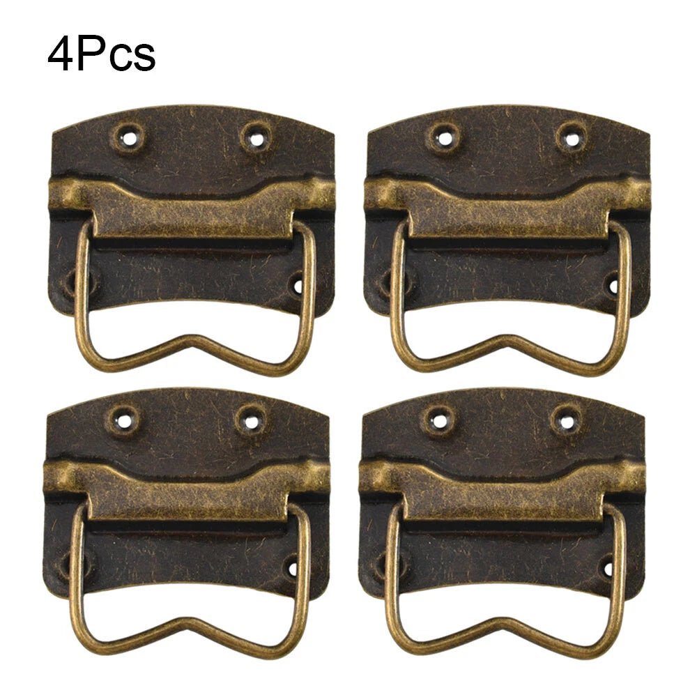 4X Vintage Pull Handle Knobs for Suitcase Toolbox Jewelry Box