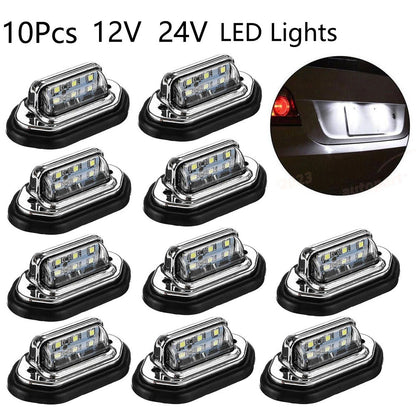 10X LED License Plate Tag Light for Universal Fit (Truck, Trailer, Car, Caravan)