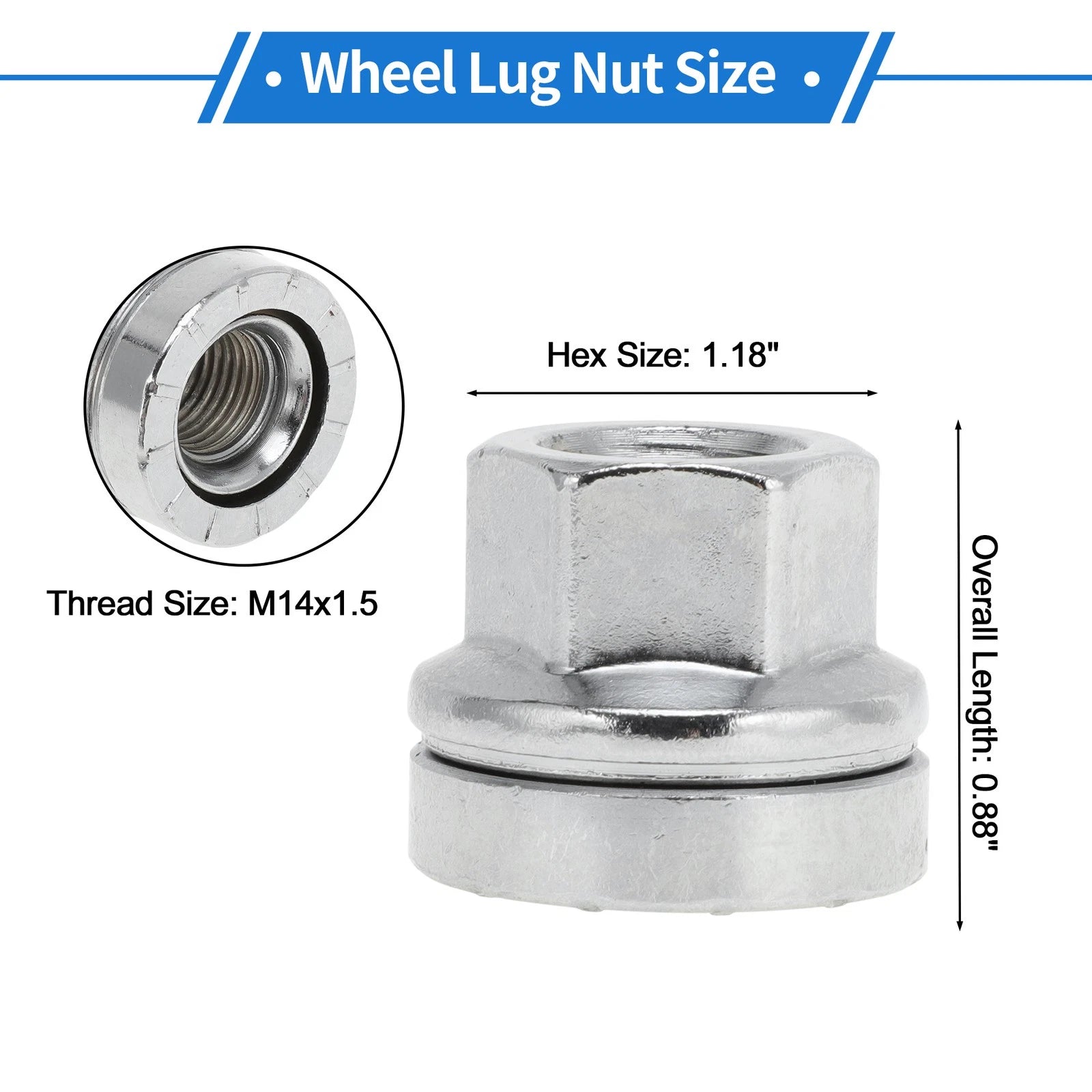 16 Pc Wheel Lug Nuts Replacement for Ford F-250 Super Duty (2003–2016)