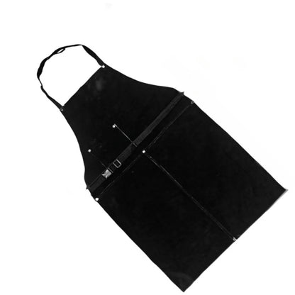 Black Leather Welding Apron 90 cm x 60 cm for Professional Use