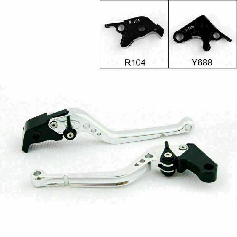 Long Brake Clutch Levers for Yamaha YZF R6 (2005–2014), YZF R1 (2004–2008) Silver T9