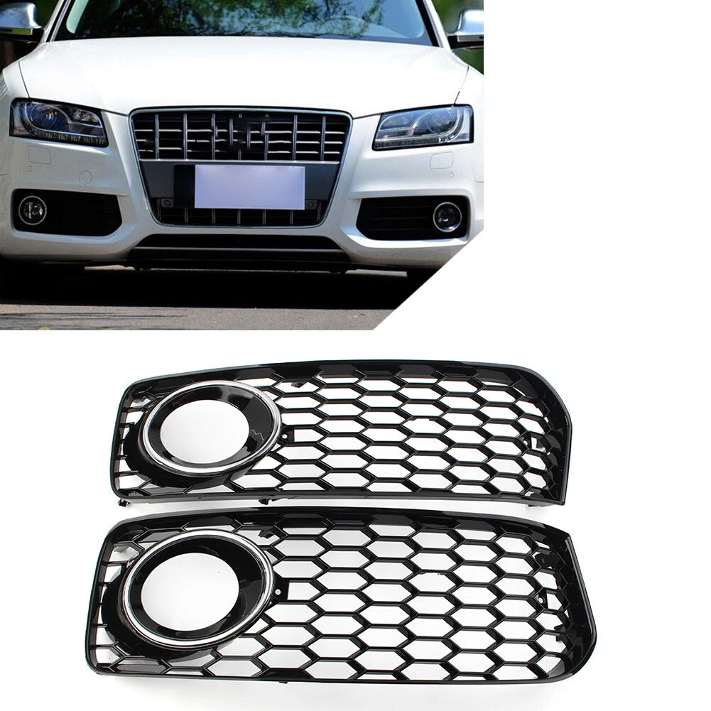 Honeycomb Front Bumper Fog Light Grille Cover for Audi A5 S5 RS5 (2008–2012)