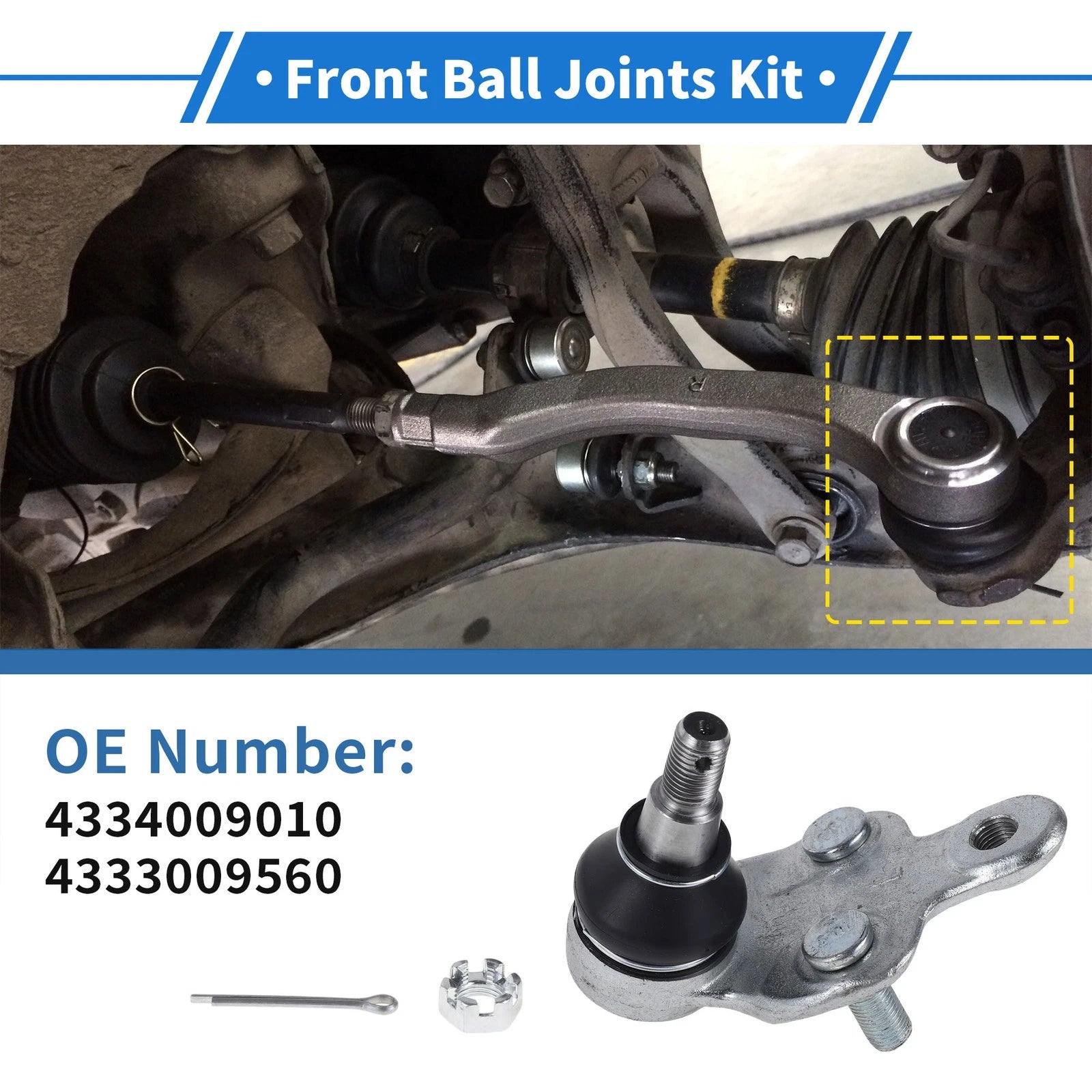 Pair Front Lower Ball Joints Replacement for Toyota Camry (2001–2006)