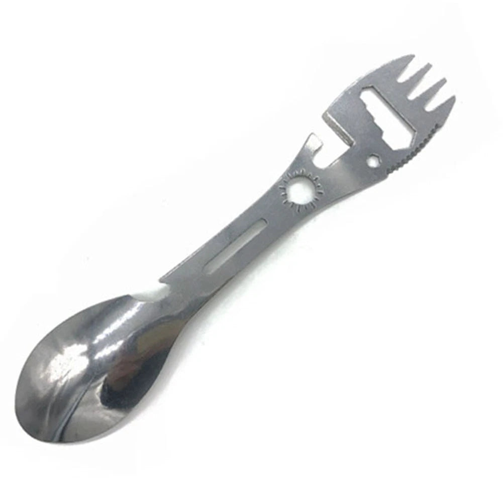 Compact Camping Tool Spoon Fork Opener for Outdoor Adventures