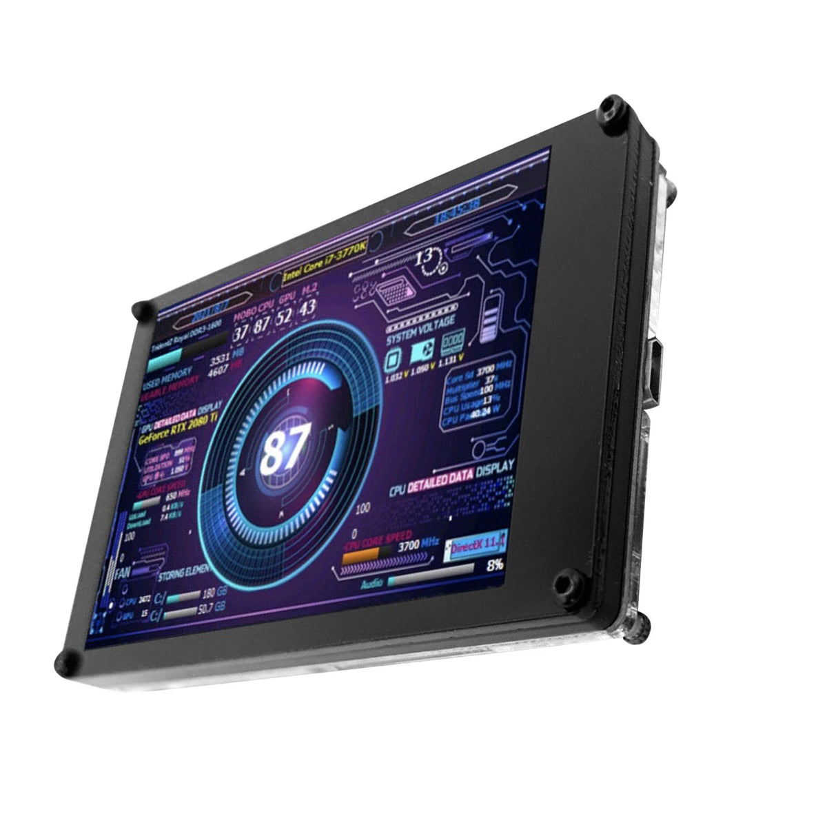 3.5" IPS Dual USB LED Display Screen Monitor for Universal (360°)