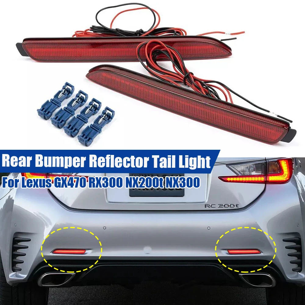 LED Rear Bumper Reflector Tail Light Lamp for Lexus GX470 RX300 NX200t NX300