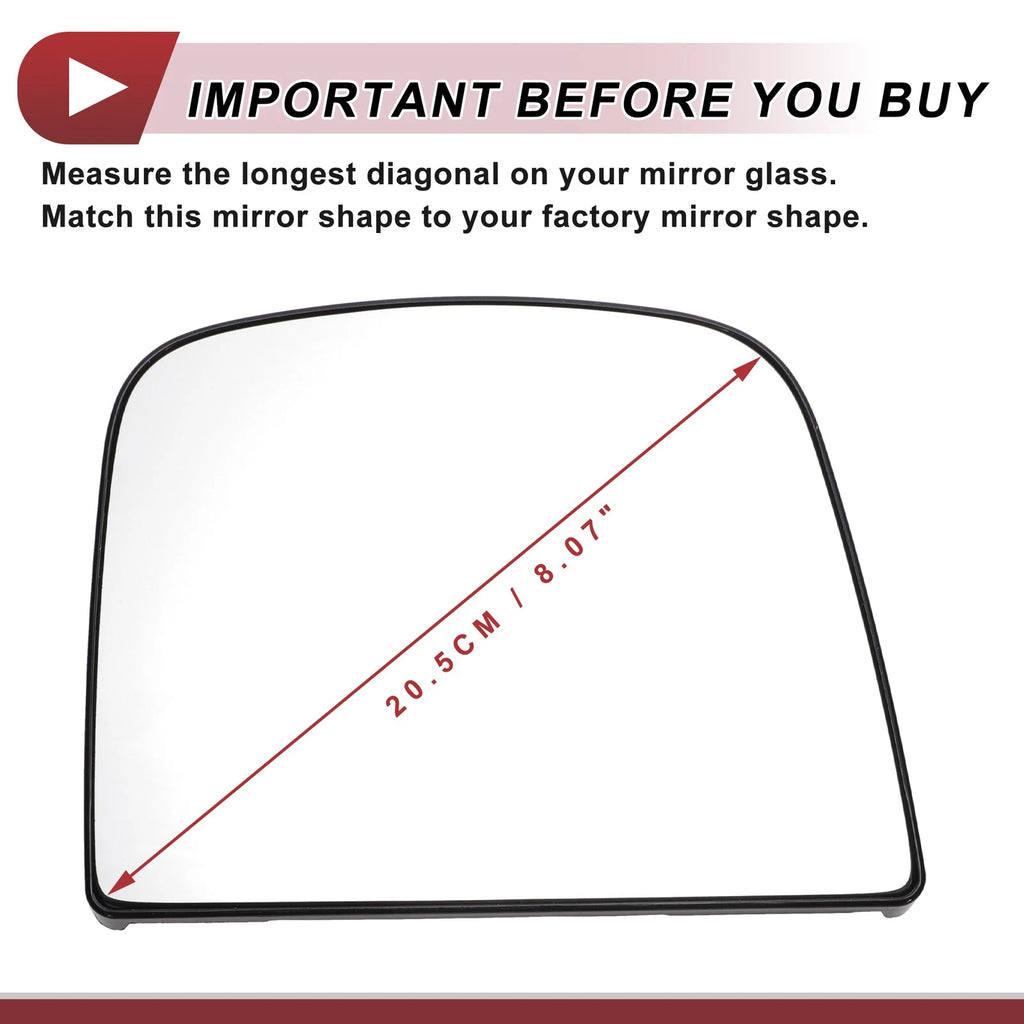 Non Heated Right Passenger Side Upper Mirror Glass Replacement for Chevrolet (2005–2015)