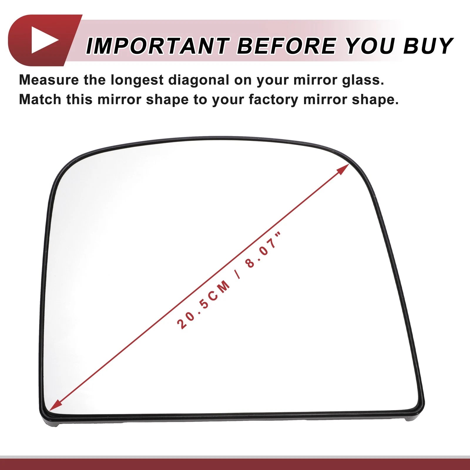 Non Heated Right Passenger Side Upper Mirror Glass Replacement for Chevrolet (2005–2015)