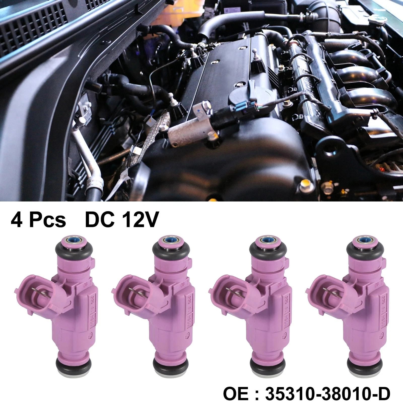 Fuel Injector Set 4Pcs Replacement for Hyundai Sonata Santa Fe (1999–2005)
