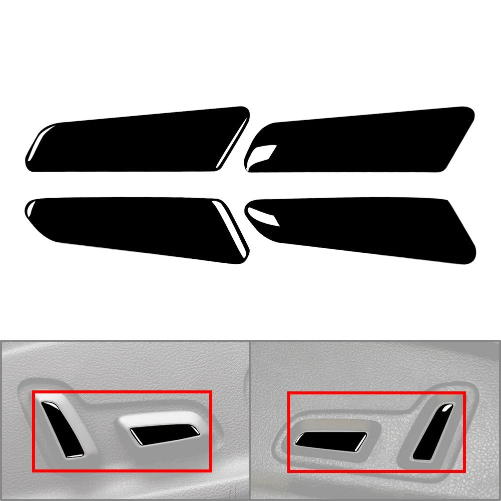 Piano Black Seat Adjustment Button Cover Trim for Audi A4 B9 A5 (2016–2023)