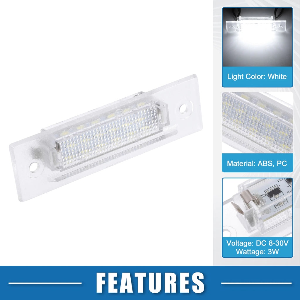 2X 6500K White LED License Plate Light for Porsche Boxster (1999–2004)