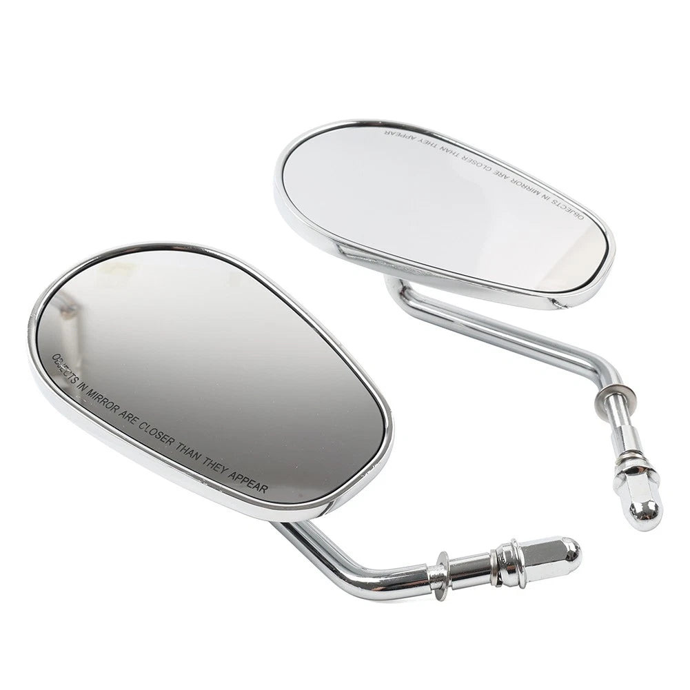 Teardrop Short Stem Rearview Side Mirrors for Harley Electra Glide Chrome