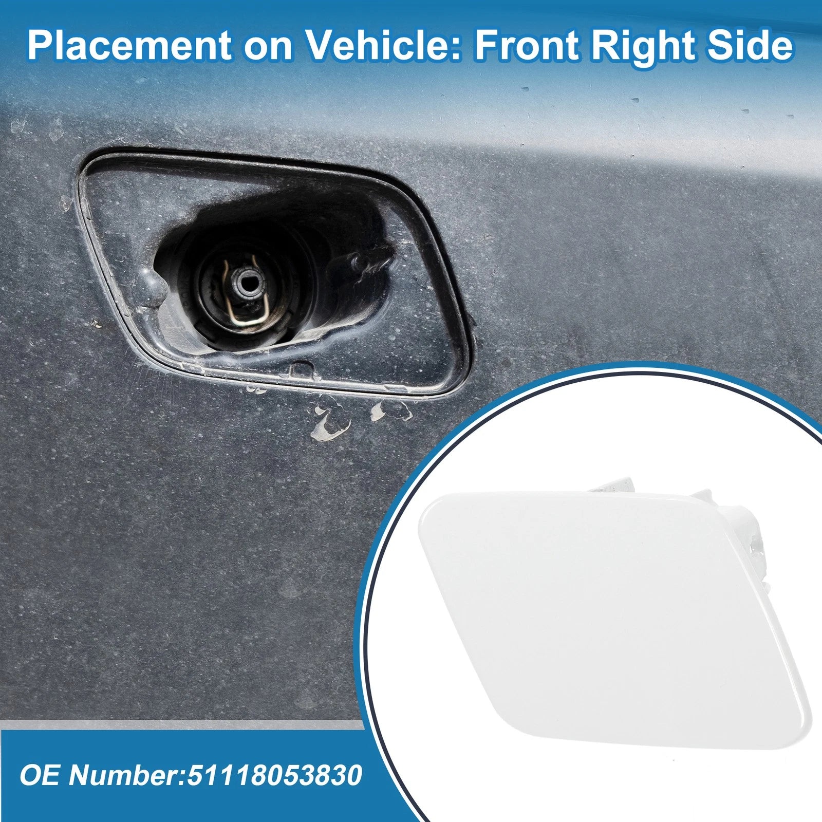 Front Right Headlight Washer Nozzle Cover Cap for BMW 1 Series (2011–2019)