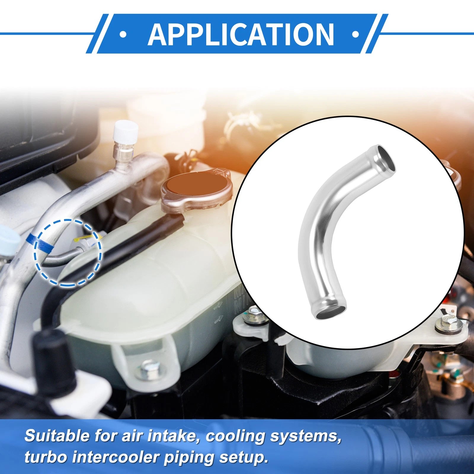 90° Intercooler Pipe for - 1.26" OD, 4" Length, Silver