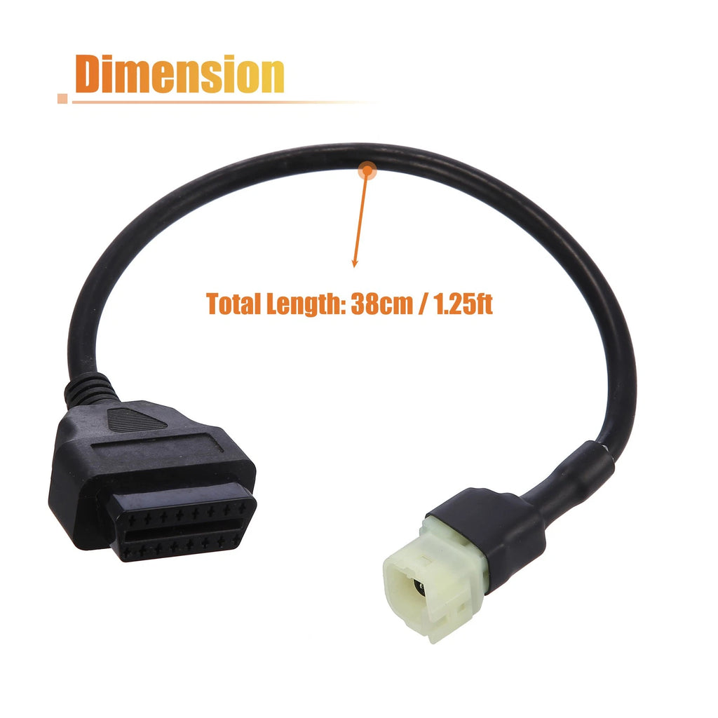 OBDII Diagnostic Adapter 4 Pin Cable for Honda Motorcycle (2005–2015)