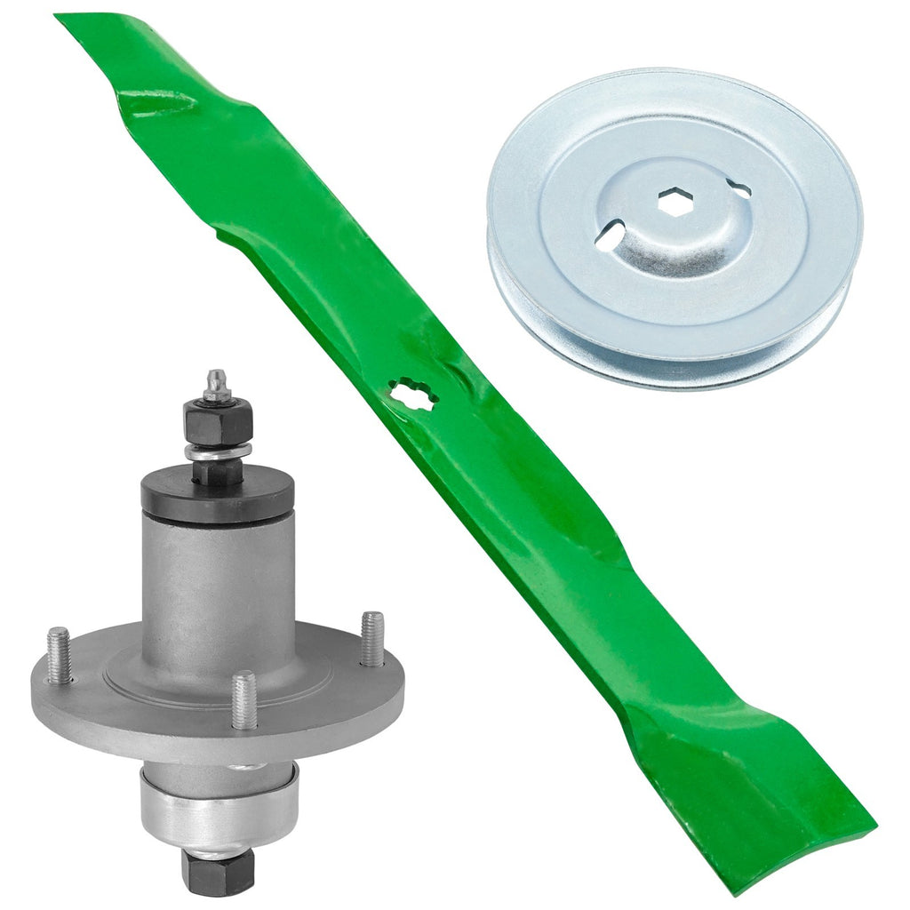 Deck Spindle Pulley and Blade Replacement for John Deere X300 X304 X324 (2004–2018)