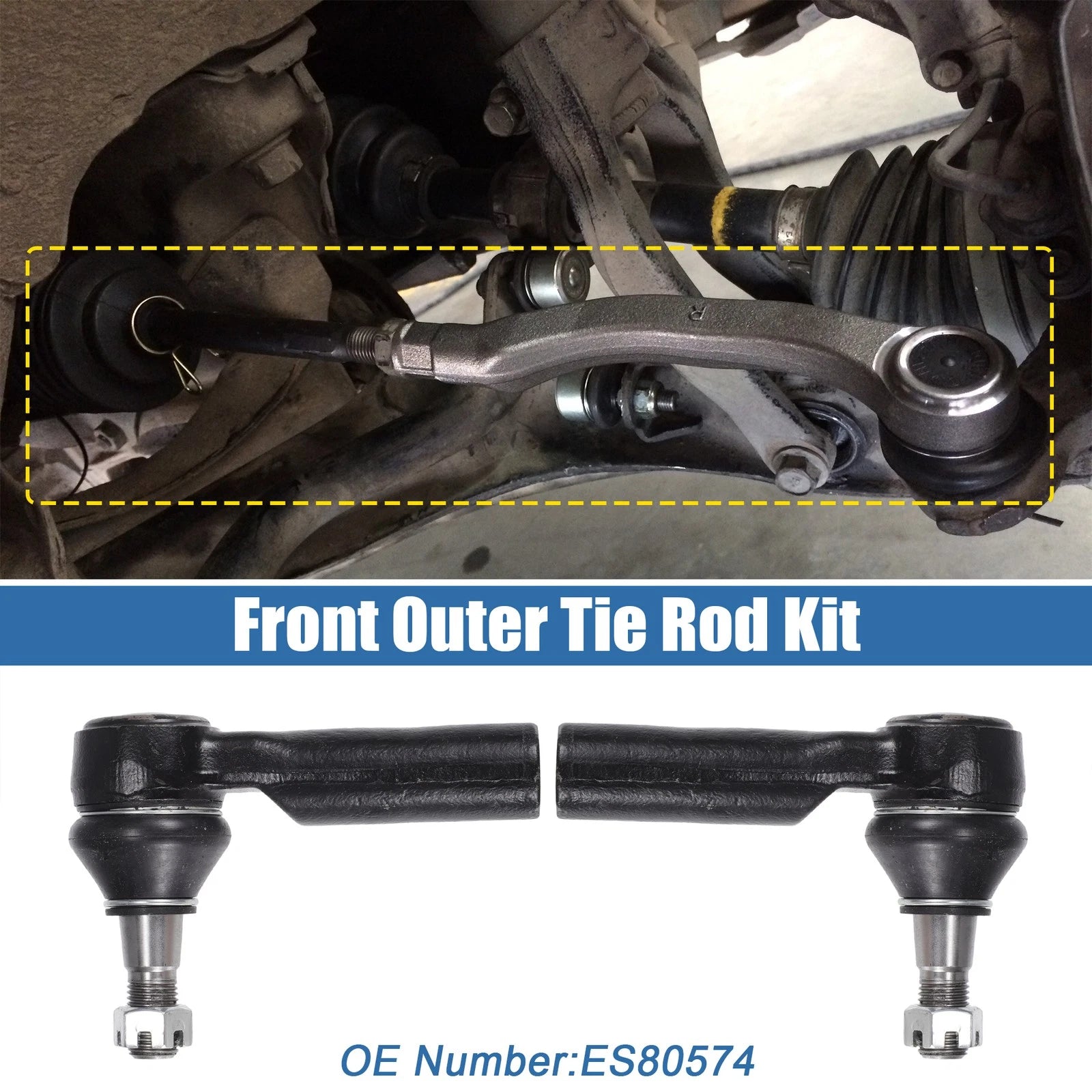 2pcs Front Outer Tie Rod End Link for Dodge Ram 1500 (2006–2010)