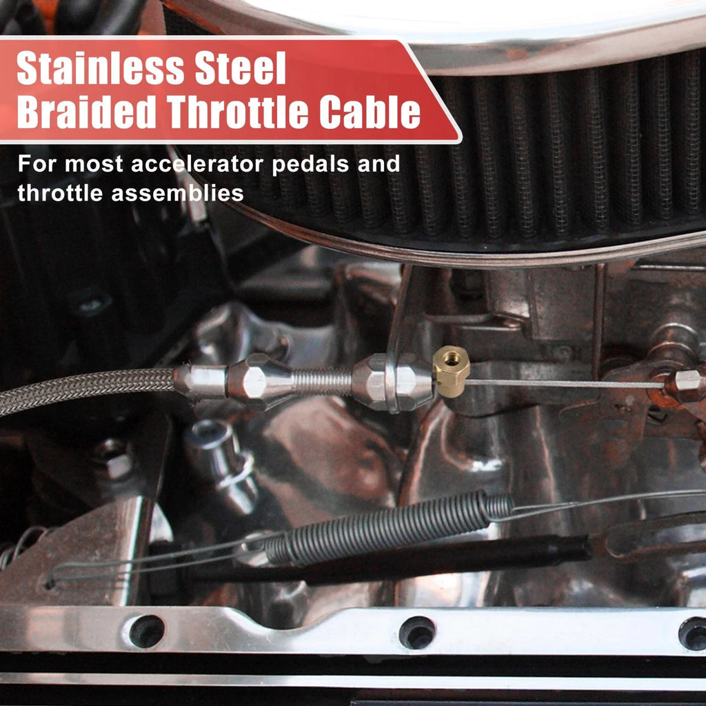 Braided Throttle Cable Kit 36 Inch for Chevrolet LS Swap (1997–2007)