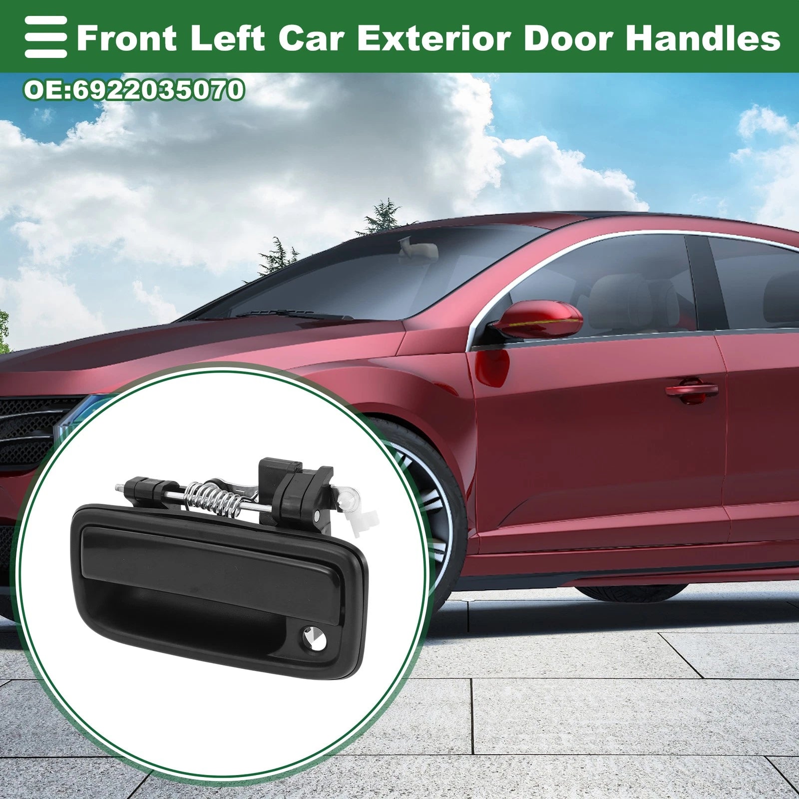 Front Left Exterior Door Handle Replacement for Toyota Tacoma (2005–2015)