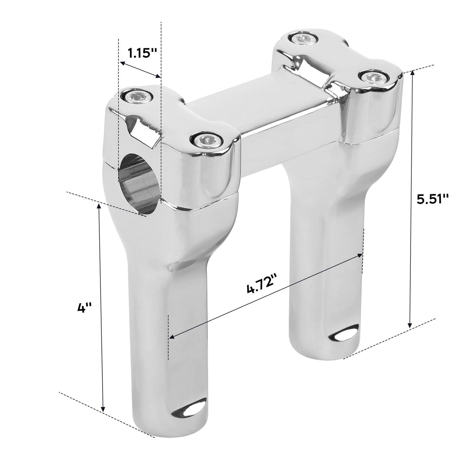 Chrome 4" Handlebar Riser for Harley Dyna Low Rider Softail Deluxe