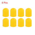 Tire Valve Stem Caps Set Universal Yellow Plastic for Motorcycle Car Bike (8-Pack)