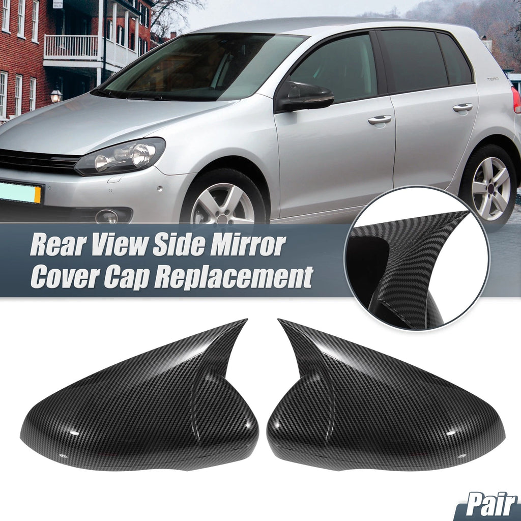 Rearview Mirror Cover Overlay Carbon Fiber Pattern for Volkswagen Golf 6 (2009–2013)