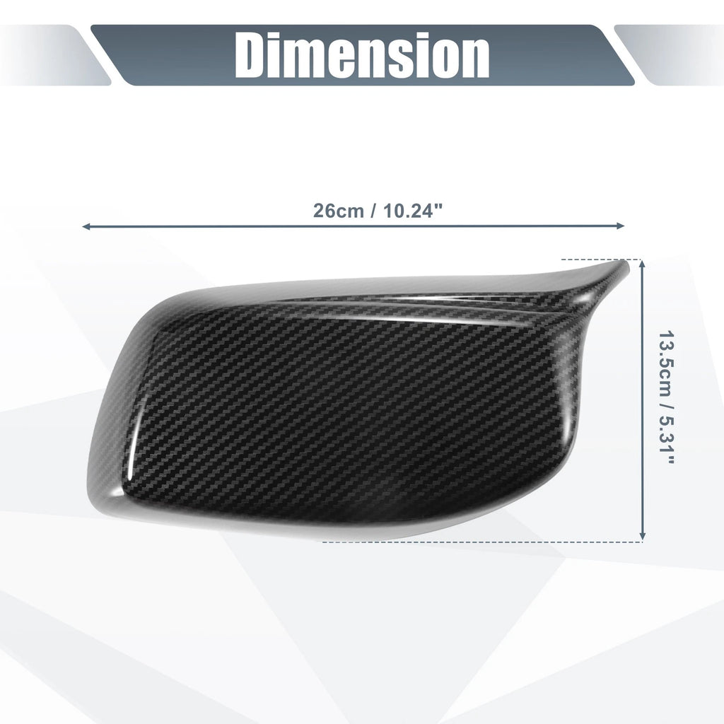Rearview Mirror Cover Cap Carbon Fiber Pattern for BMW E60 E61 (2004–2010)