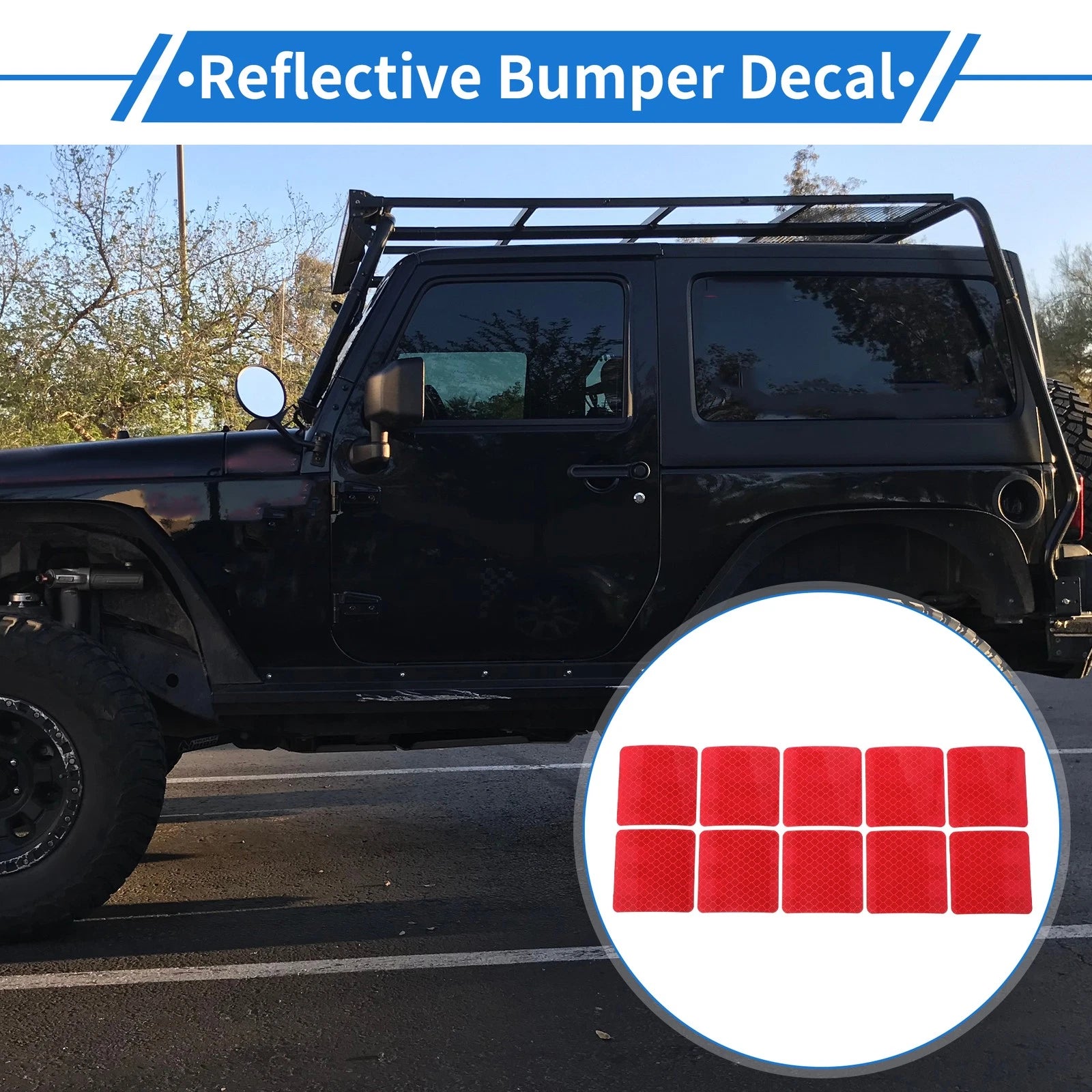 Set of 10 Reflective Bumper Decals for Personalization