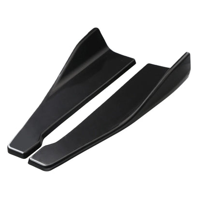 2X Rear Bumper Spoiler Lip Diffuser for Universal Fit (Glossy Black)
