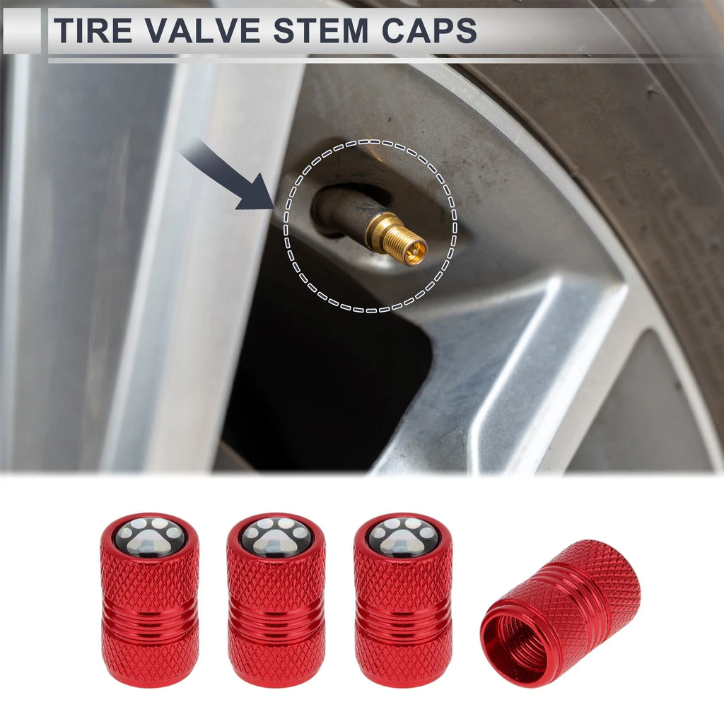 Tire Valve Stem Caps Dust Covers Replacement for Bicycle Motorcycle (4Pcs)