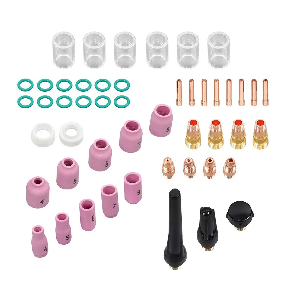 49pcs Welding Torch Kit for Stubby Gas Lens Number 10 Glass Cup WP17 WP18