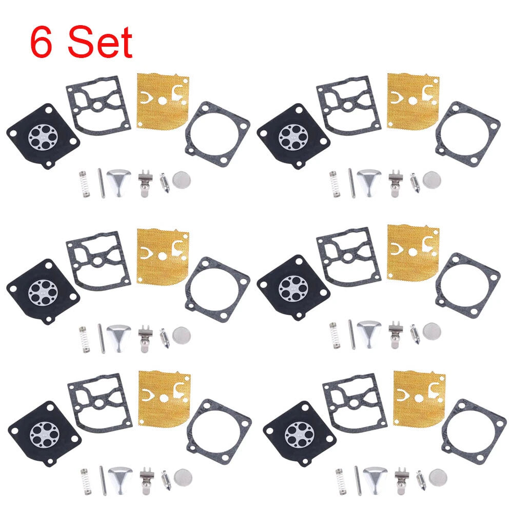Set of 6 Carburetor Kits for Jonsered 2041 2045 2050 (ZAMA RB-45)