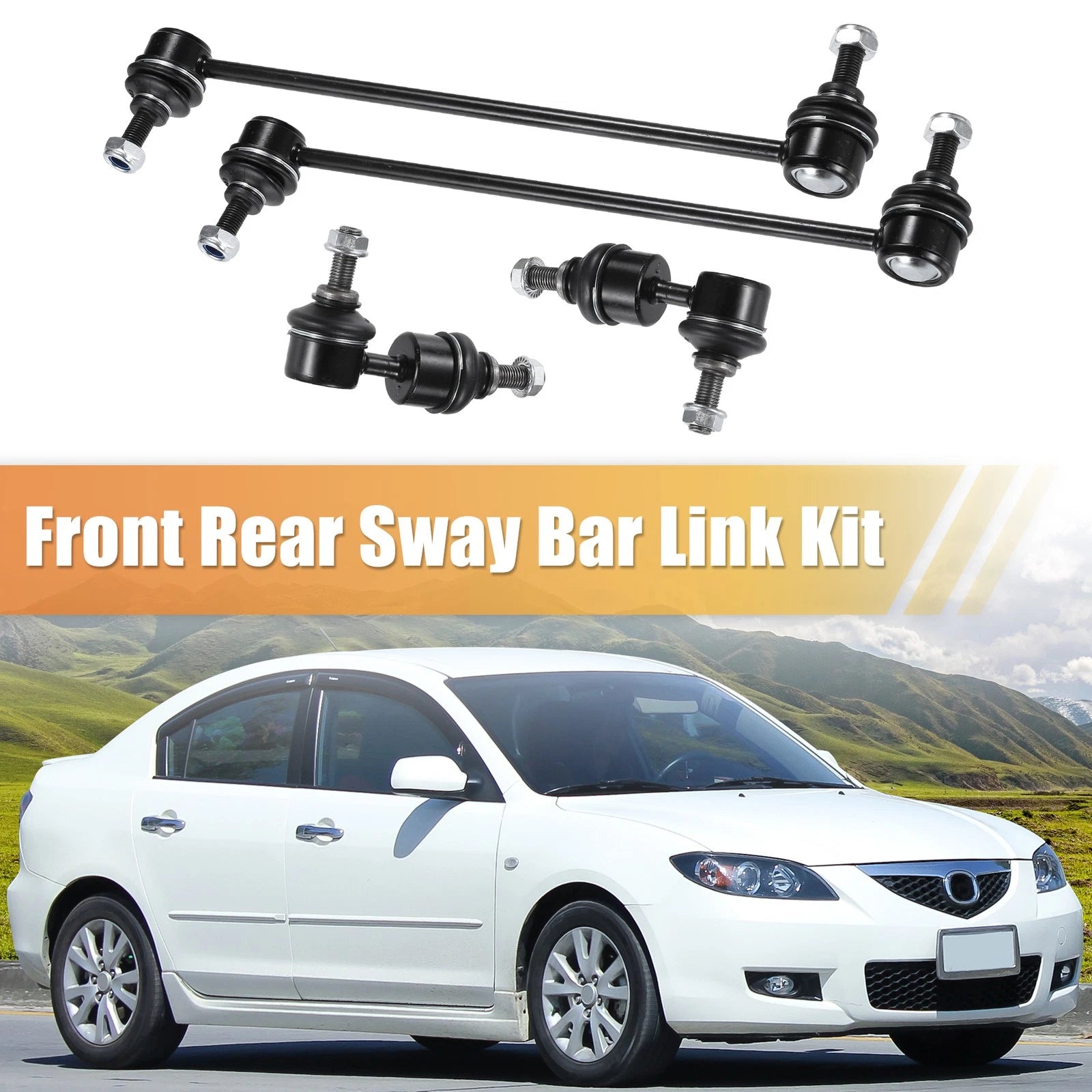 4PCS Front Rear Sway Bar Stabilizer Link Replacement for Mazda 3 (2004–2010)