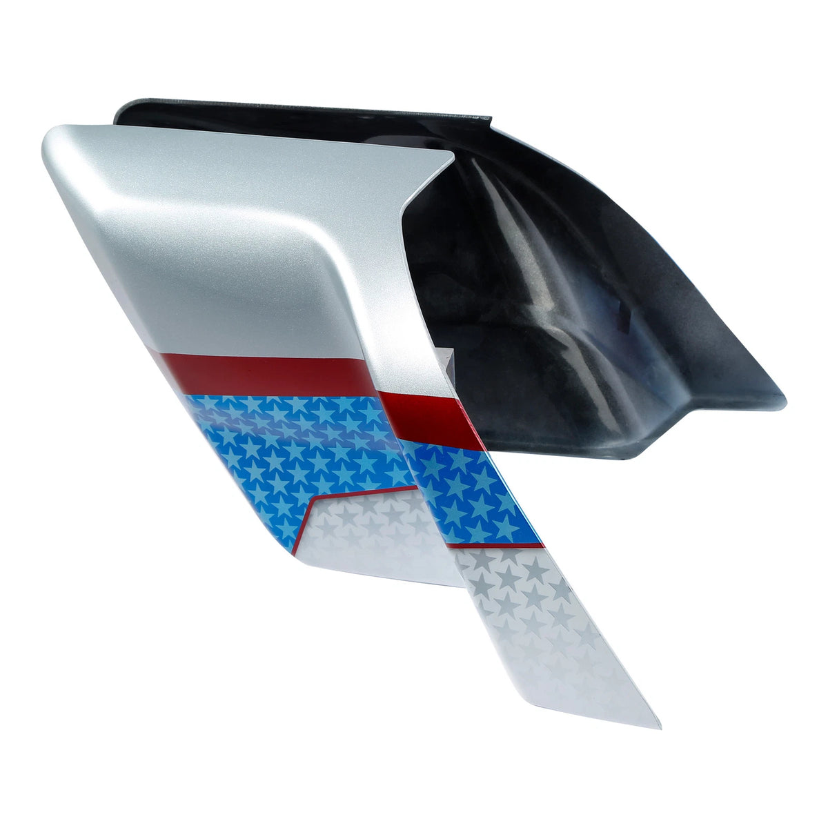 Stretched Side Covers for Harley Touring Street Glide (2014–2024) White Flake Fade