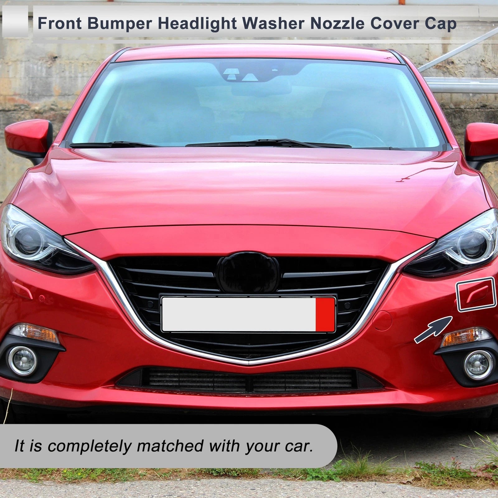 Front Left Headlight Washer Nozzle Cover Cap for Mazda 3 M3 (2004–2019)