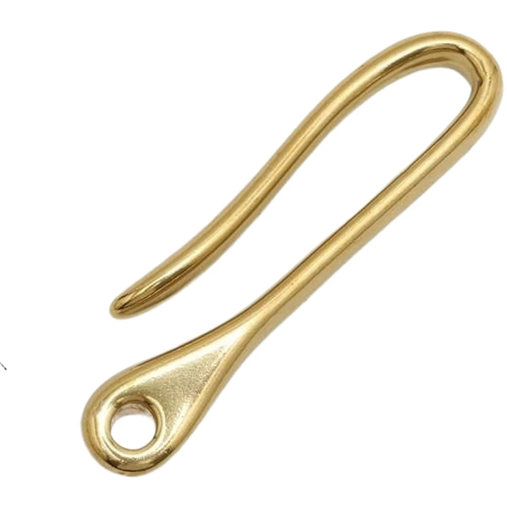 Solid Brass U Hook Keychain Hardware for Leathercraft (0.3 x 1.8cm)