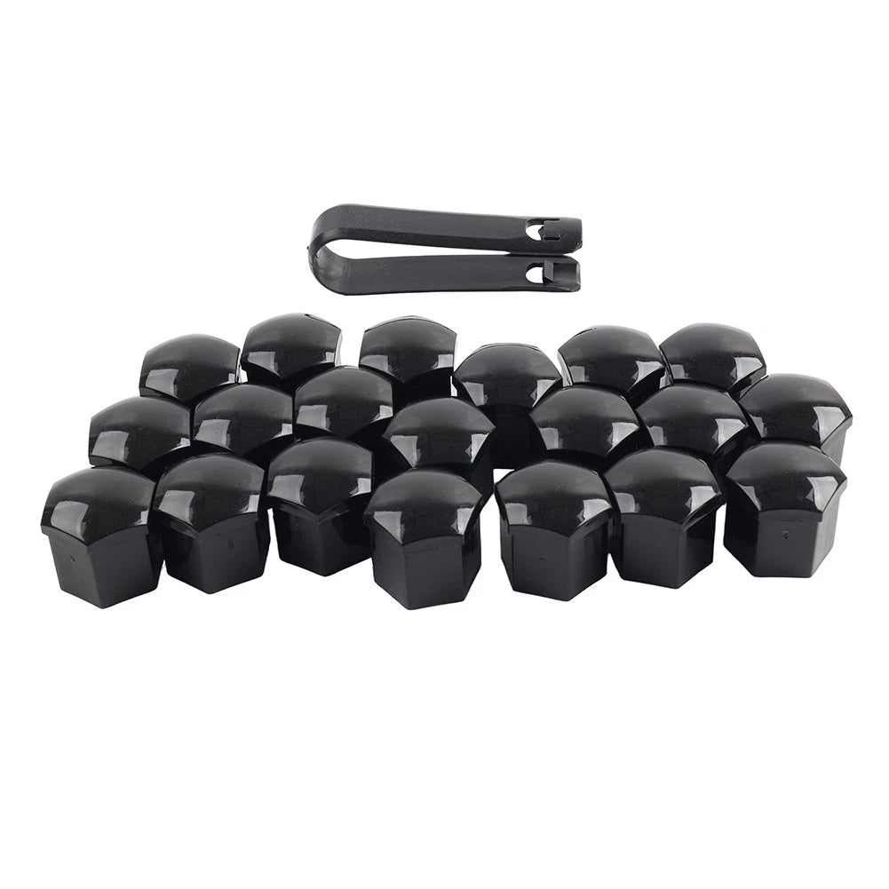 20Pcs 19mm Black Wheel Lug Nut Bolt Cover Caps with Tool for Universal Fit