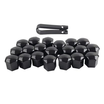 20Pcs 19mm Black Wheel Lug Nut Bolt Cover Caps with Tool for Universal Fit