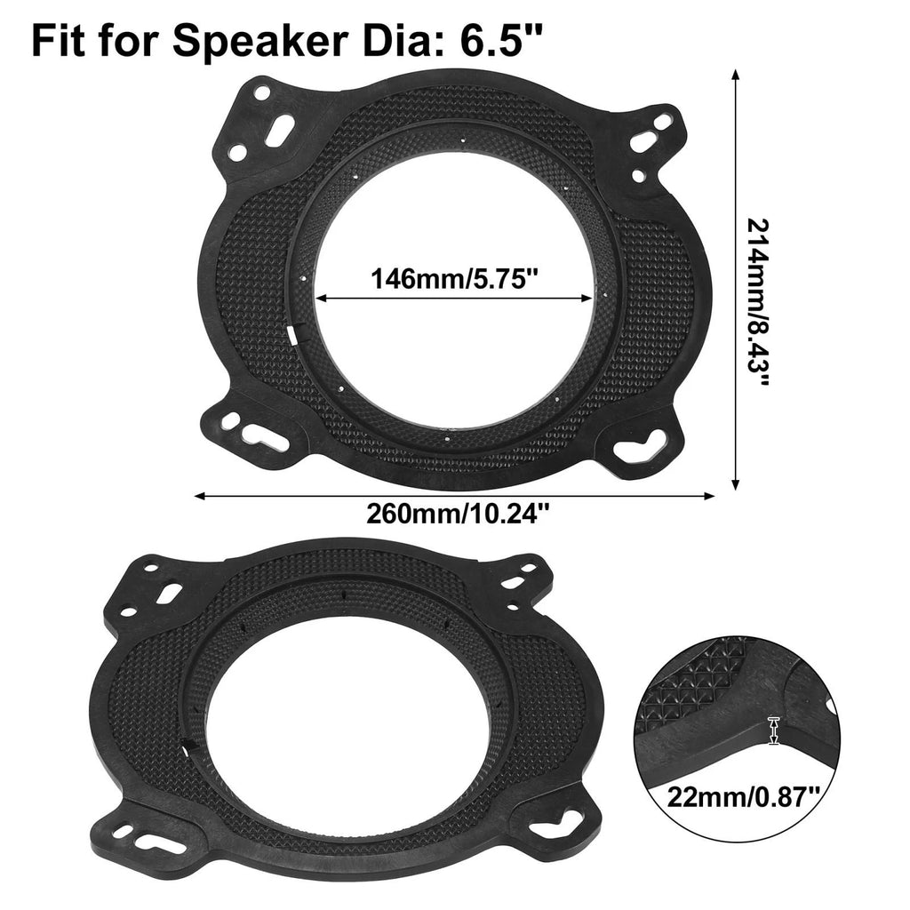 Car Speaker Mounting Adapter Bracket Rings Set for Toyota (2 Pcs) (6.5") (2010–2024)