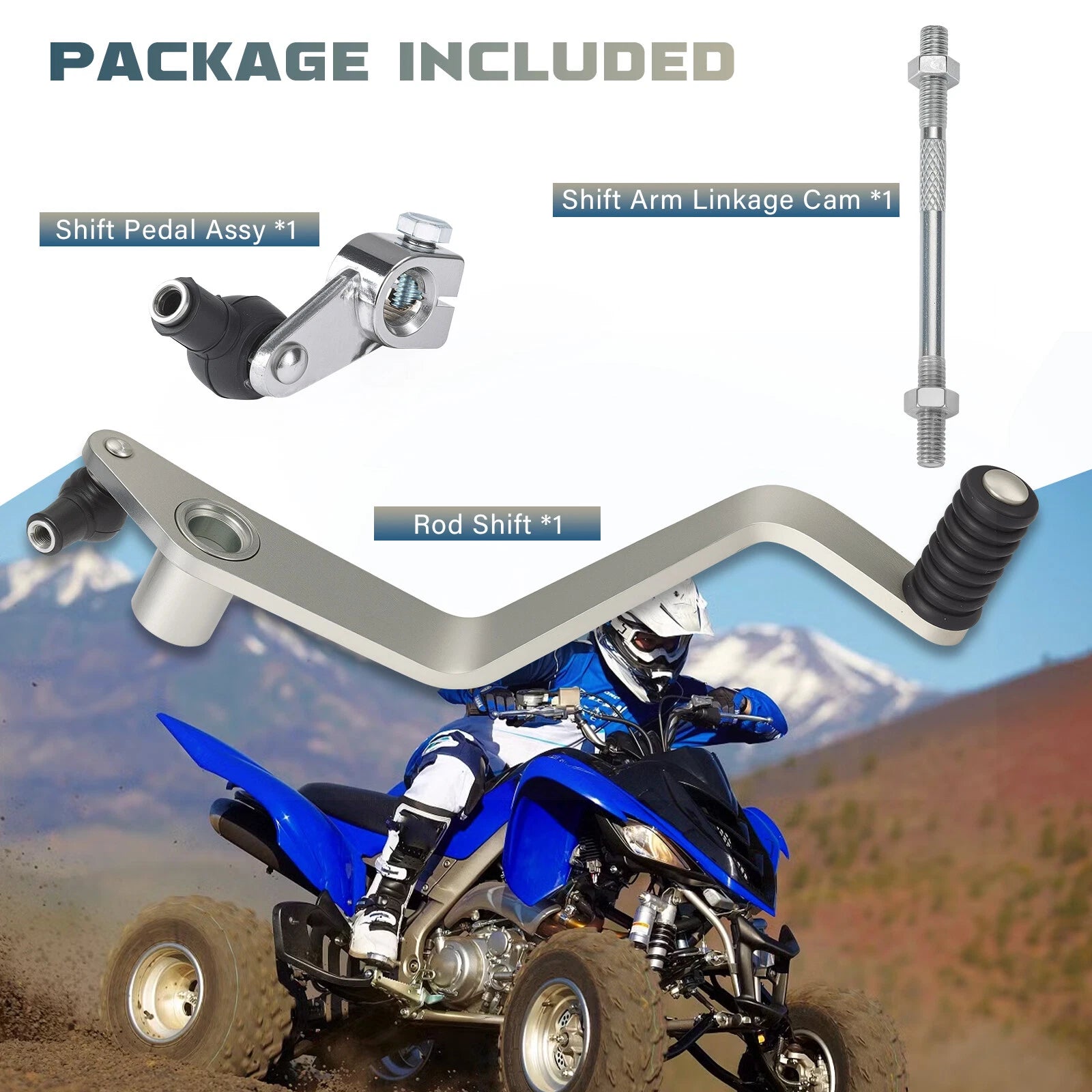 Shift Pedal Assembly Linkage Cam w/ Rod for Yamaha Big Bear Wolverine Kodiak (350-400)