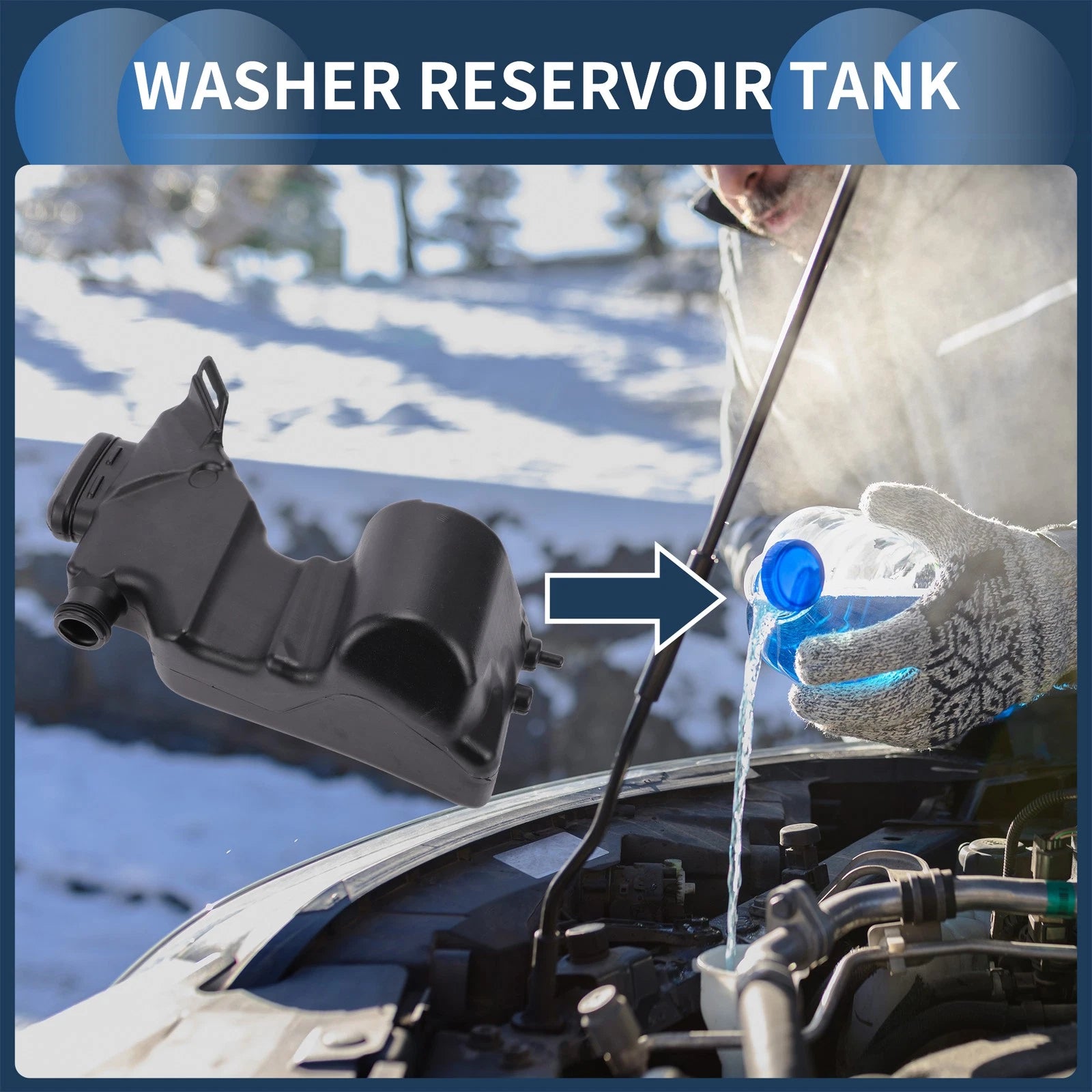 Windshield Washer Reservoir Replacement for Mercedes Benz C300 E400 E53 (2017–2021)